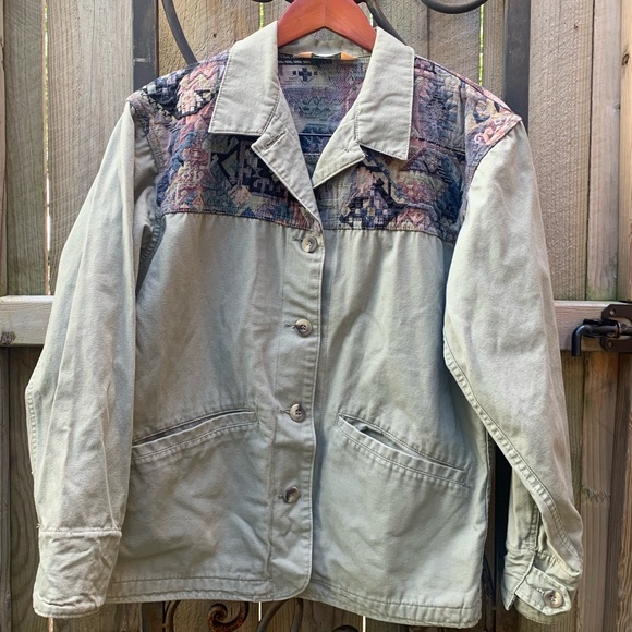 LL Bean Green Canvas Jacket/ M L - Picture 6 of 7